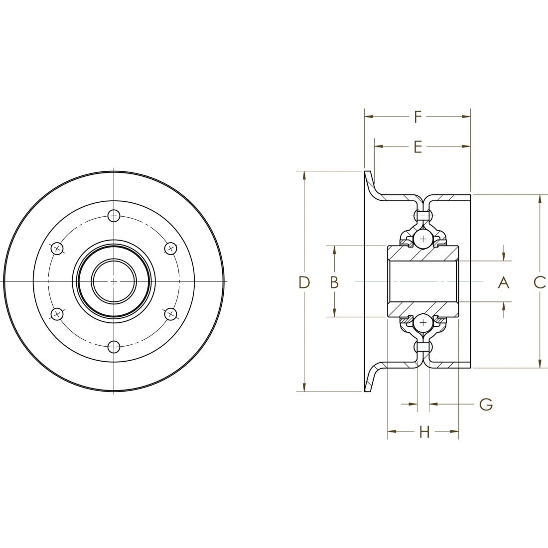 Single Flanged Belt Idler - Aetna Bearing Company